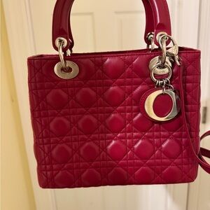 Dior Medium Lady Dior in Cannage Red